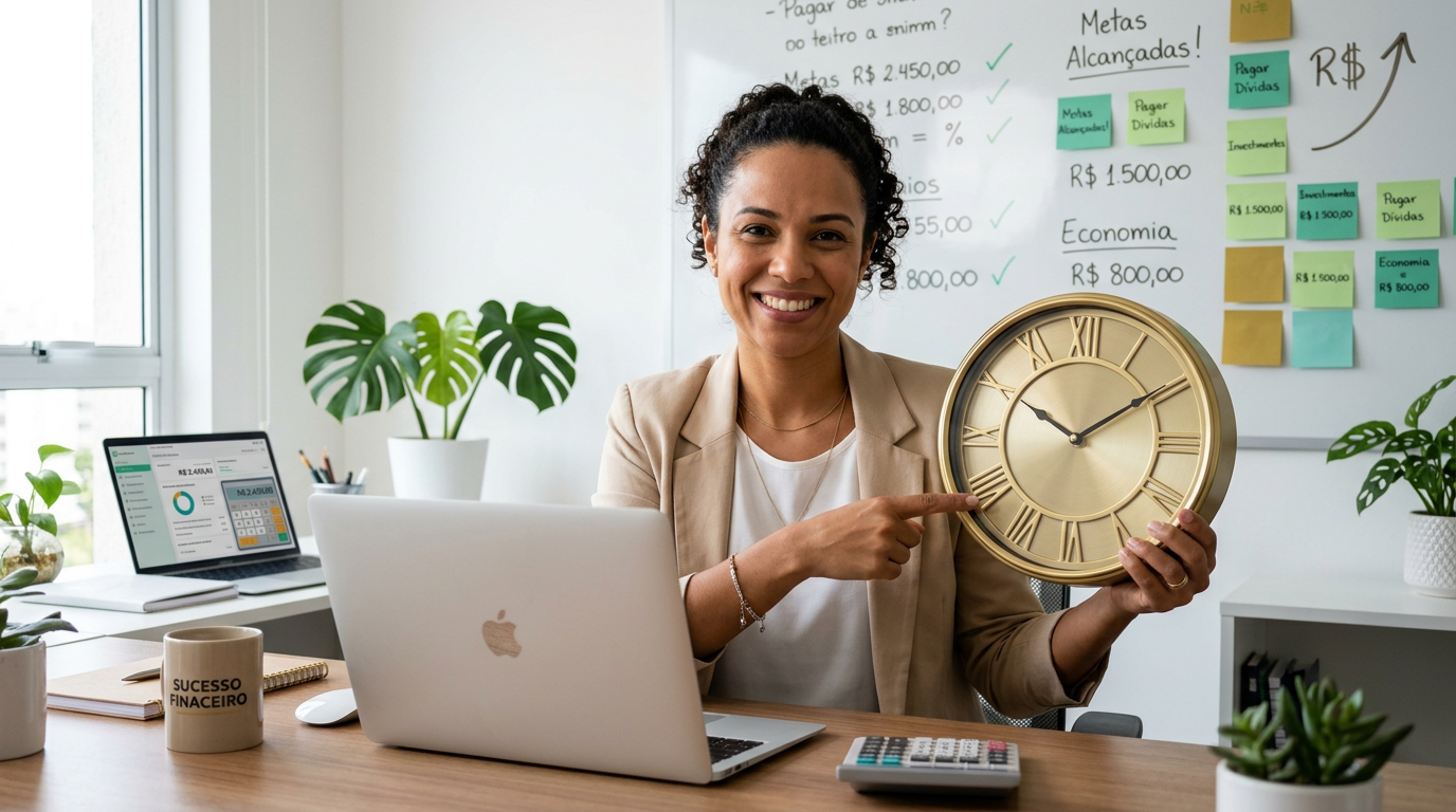 Profissional calculando o valor da sua hora de trabalho com fórmula clara e confiança