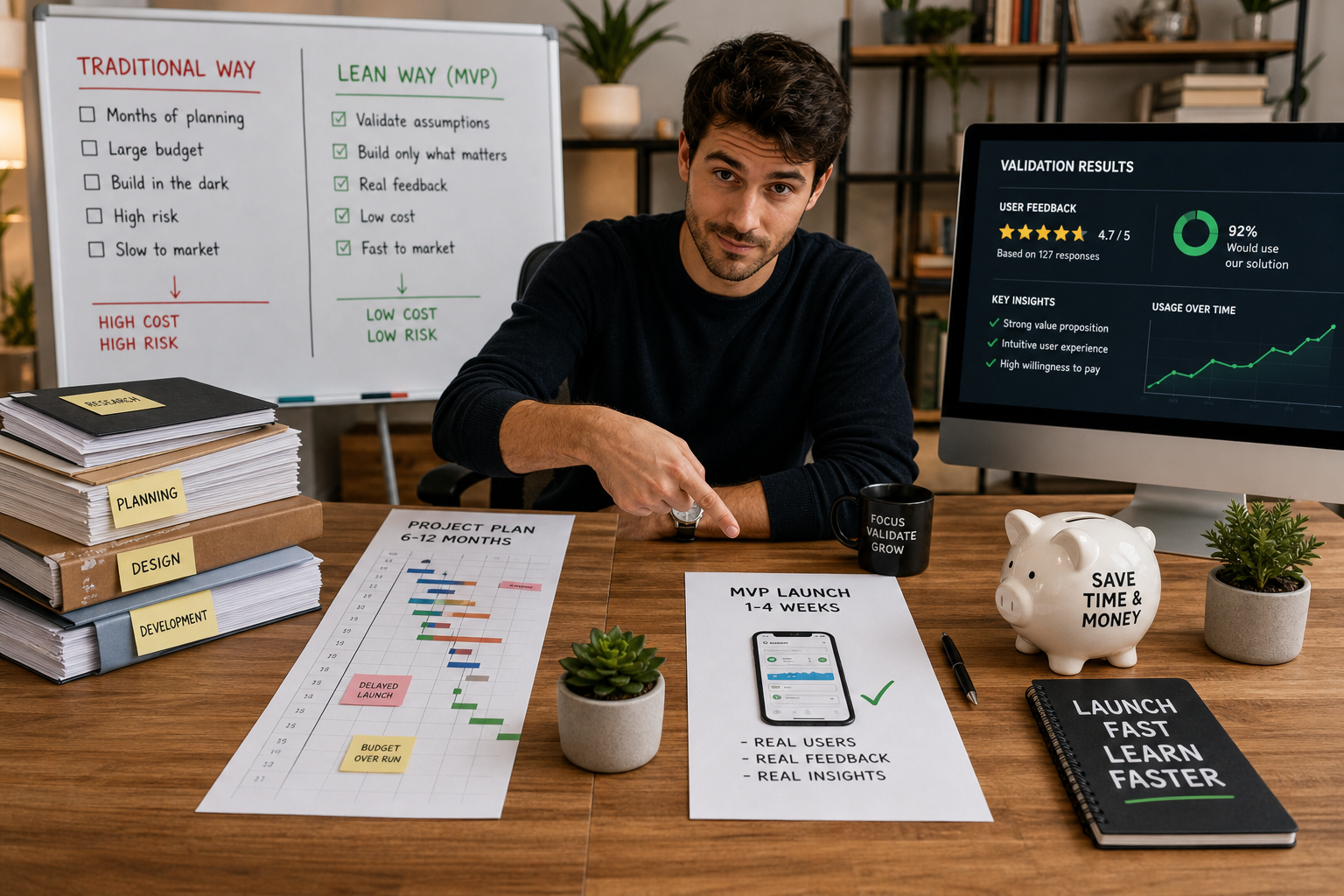 Exemplo visual de MVP digital utilizado para validar demanda antes da criação completa de um infoproduto